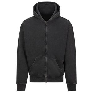 Awdis Mens Vintage Washed Full Zip Hoodie / Washed Black